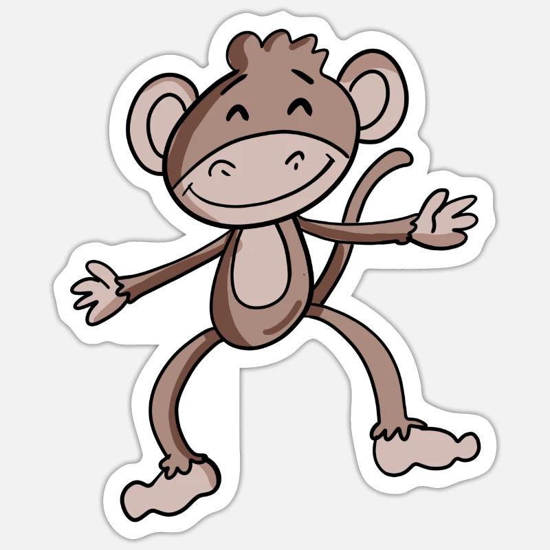Cute monkey - Sticker size S (10 x 10 cm) - white matte