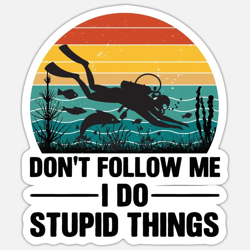 Plongée Rétro Dispositif de plongée Marine World Divers Plongée - Sticker taille S (10 x 10 cm) - blanc mat