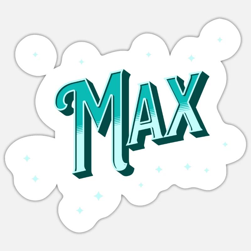 Max names personalized - Sticker size S (10 x 10 cm) - white matte