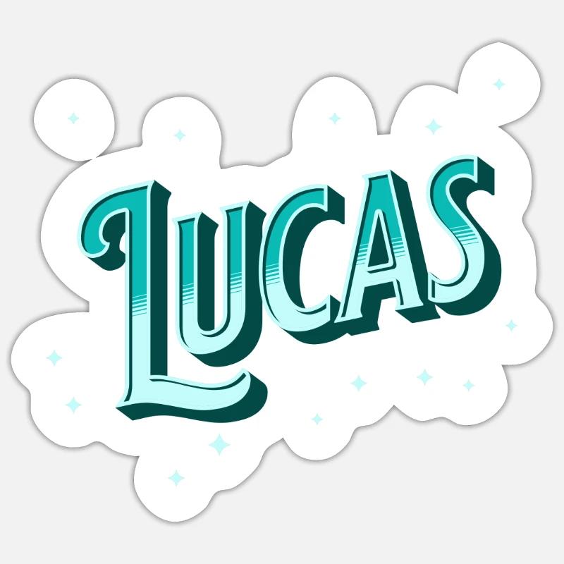 Lucas' name personalized - Sticker size S (10 x 10 cm) - white matte