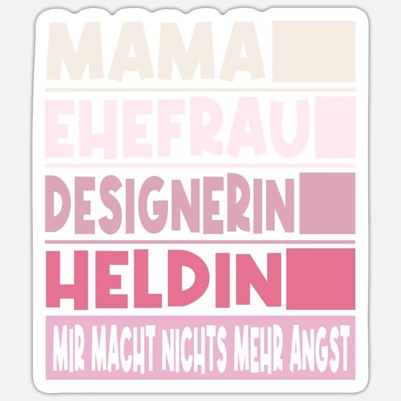 Designerin Mama Ehefrau Heldin - Sticker Größe S (10 x 10 cm) - Mattweiß
