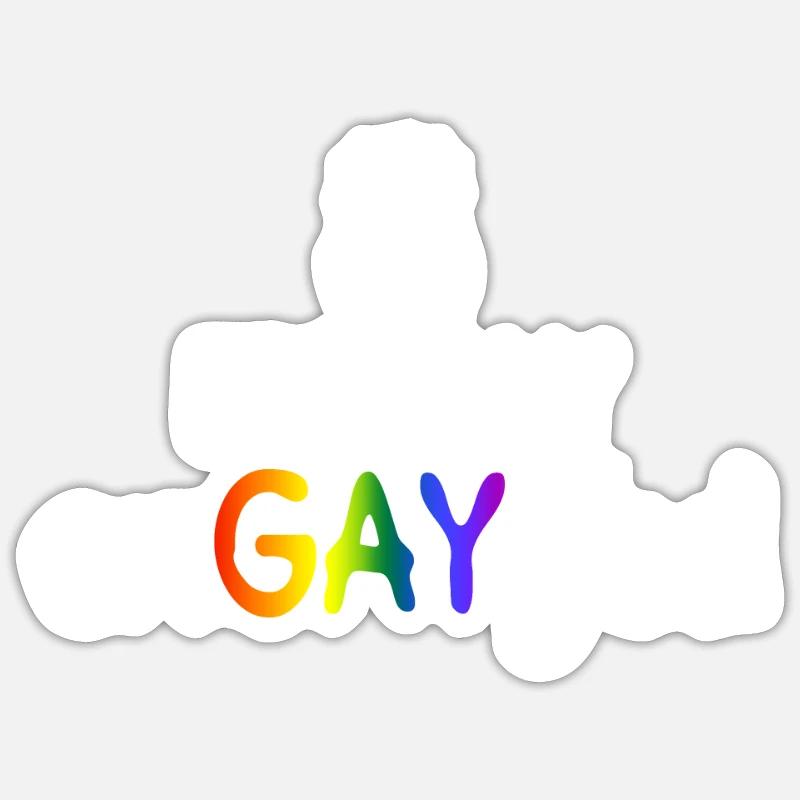Endlich EnGAYged - Schwuler Junggesellenabschied - Sticker Größe S (10 x 10 cm) - Mattweiß