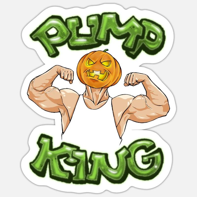 Pump King - Sticker size S (10 x 10 cm) - white matte