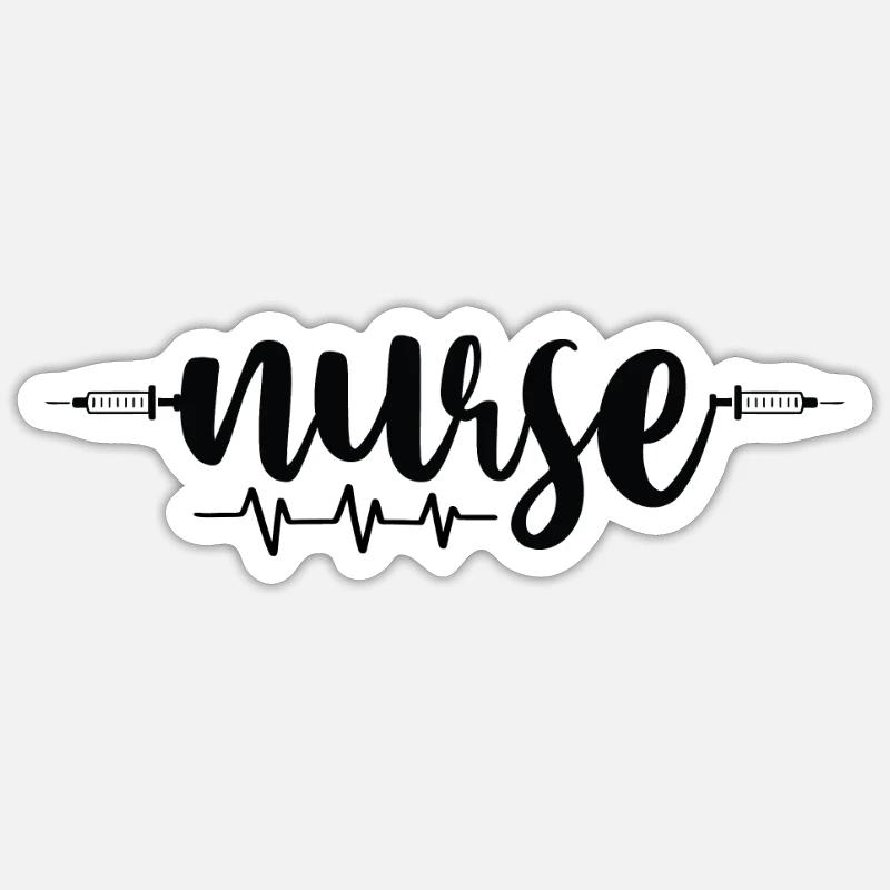 Krankenschwester - Sticker Größe S (10 x 10 cm) - Mattweiß