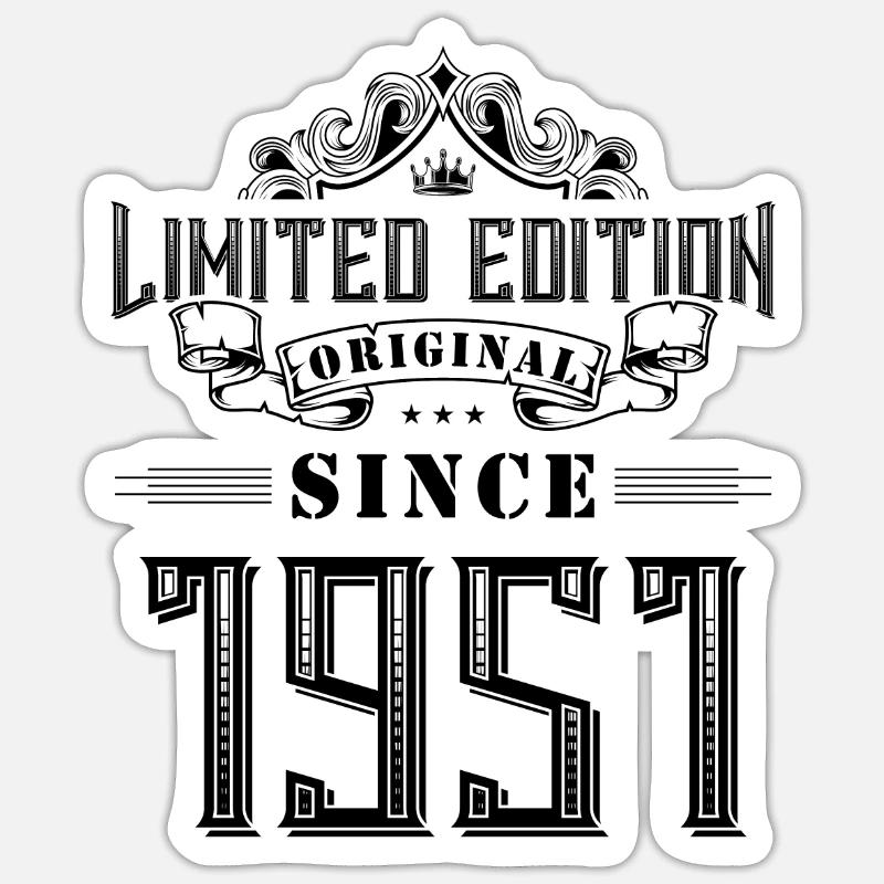Édition limitée 1951 - Sticker taille S (10 x 10 cm) - blanc mat