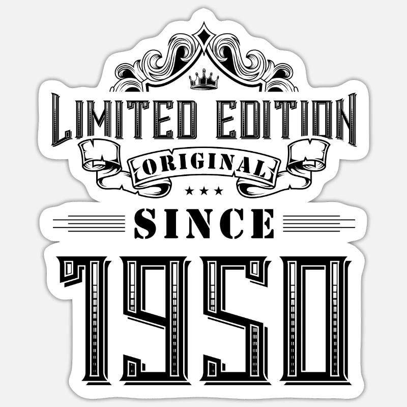 Édition limitée 1950 - Sticker taille S (10 x 10 cm) - blanc mat