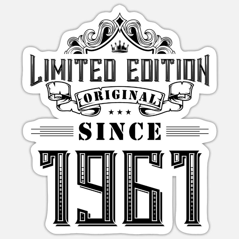 1961 limited edition - Sticker size S (10 x 10 cm) - white matte