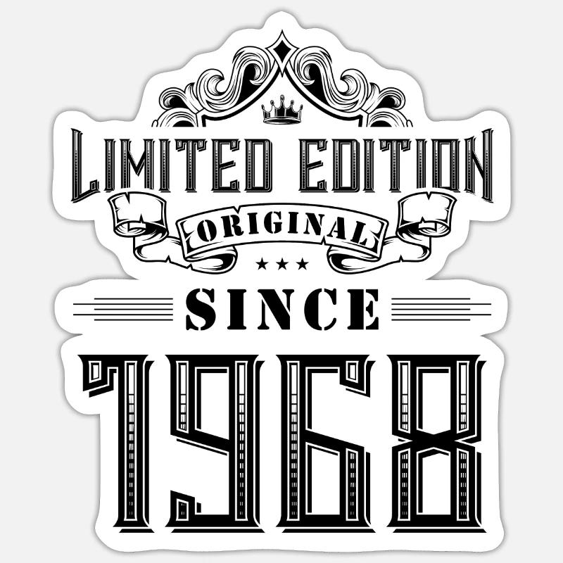 1968 Édition limitée - Sticker taille S (10 x 10 cm) - blanc mat