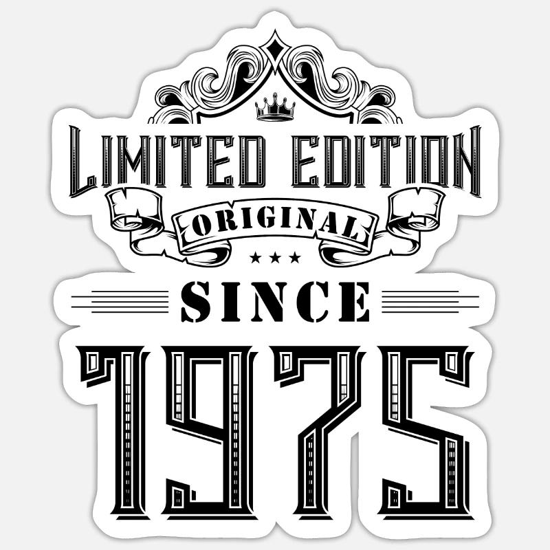 Édition limitée 1975 - Sticker taille S (10 x 10 cm) - blanc mat