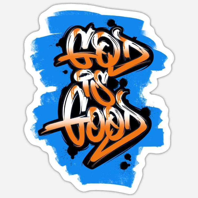 God is Good Graffiti Design Sticker size S (10 x 10 cm)