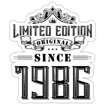 1986 limited edition - Sticker size S (10 x 10 cm) - white matte - Front