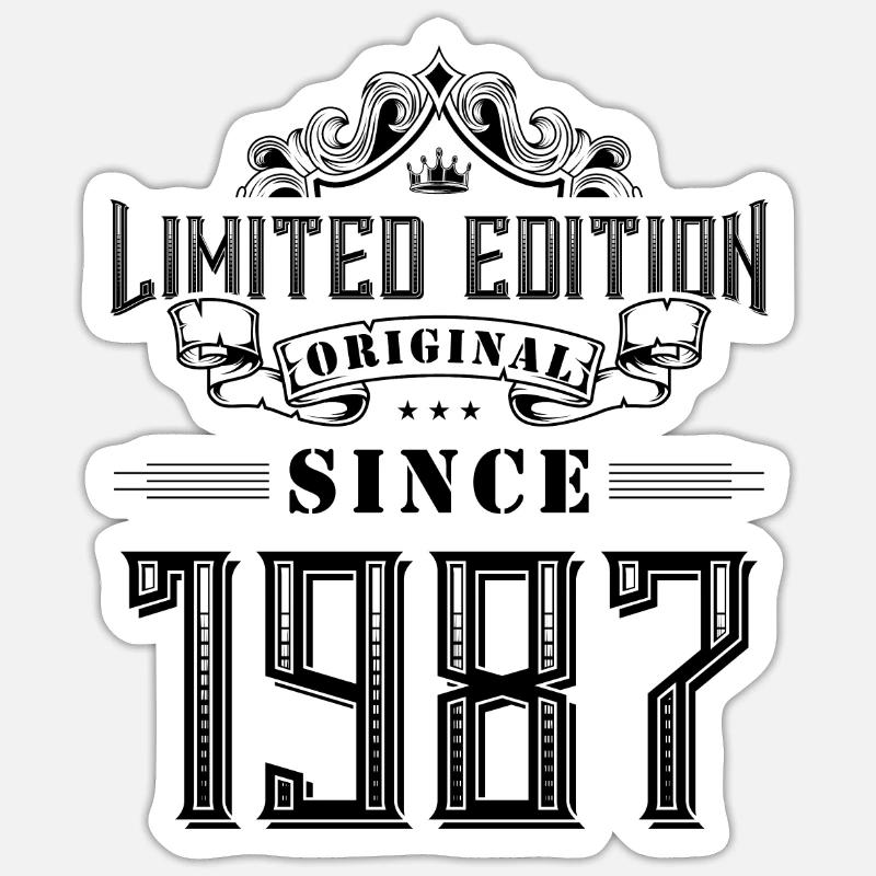 1987 limited edition - Sticker Größe S (10 x 10 cm) - Mattweiß
