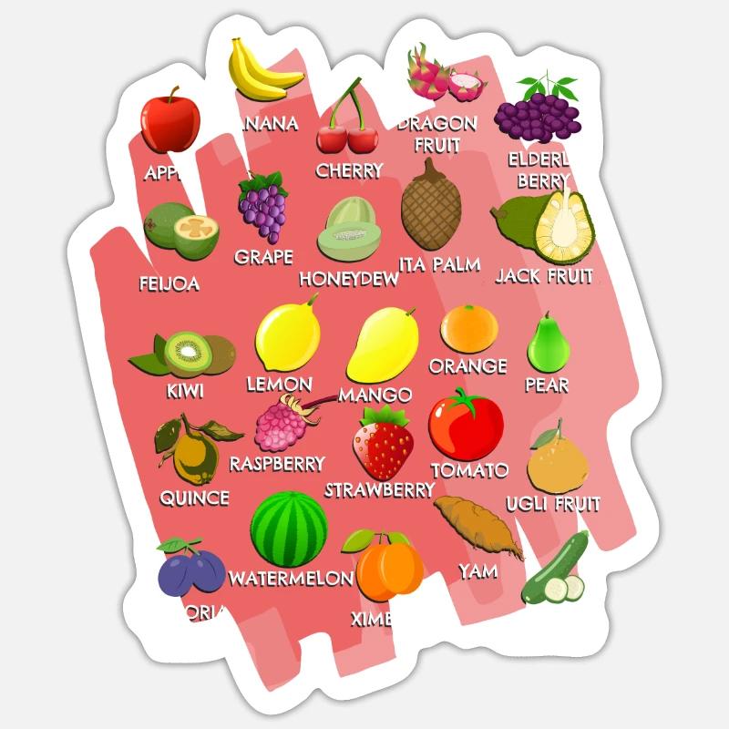 Gemüse-Alphabet Sticker Größe S (10 x 10 cm)