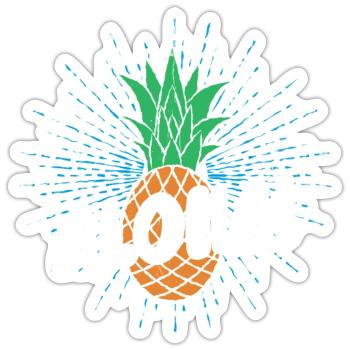 Aloha-ananas-design Für Strandliebhaber Ananas - Sticker Größe S (10 x 10 cm) - Mattweiß - Vorne
