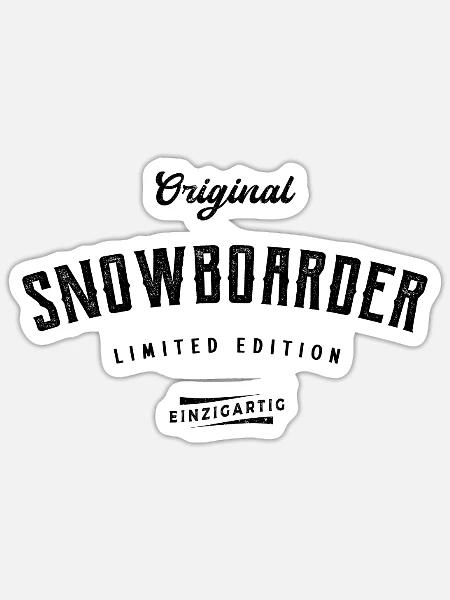 Snowboard Limited Edition Snowboarder Lustiges - Sticker Größe S (10 x 10 cm) - Mattweiß