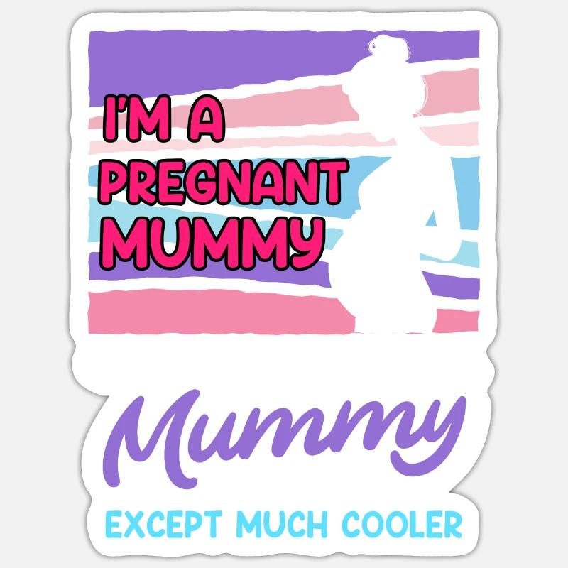 Grossesse Devenir une mère enceinte - Sticker taille S (10 x 10 cm) - blanc mat