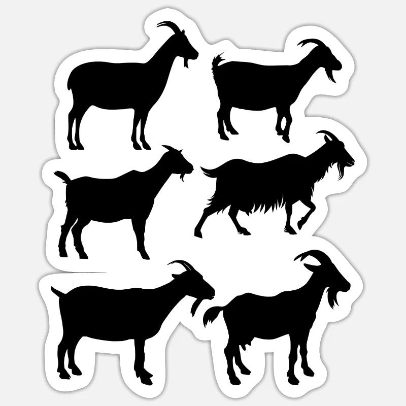 Silhouette de chèvre - Sticker taille S (10 x 10 cm) - blanc mat