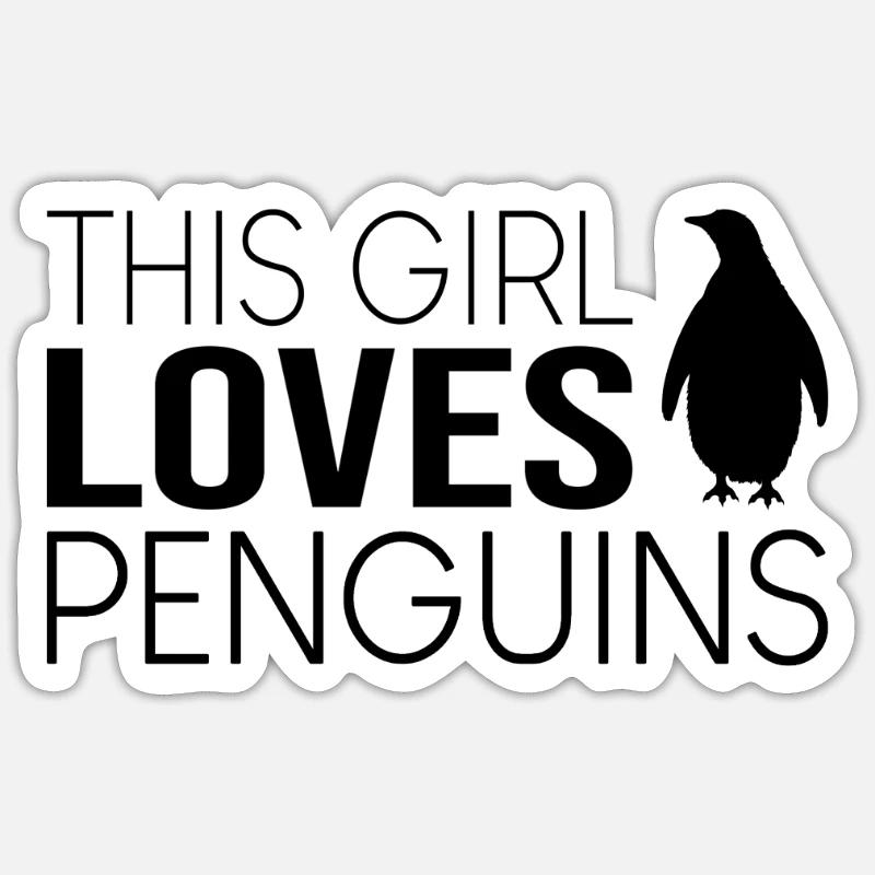 Fille Pingouin Disant - Sticker taille S (10 x 10 cm) - blanc mat
