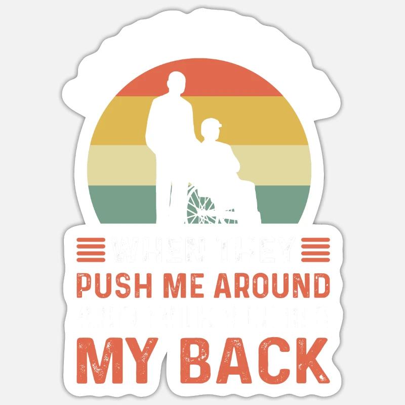 Rollstuhl. Überlebender Einer Amputation. - Sticker Größe S (10 x 10 cm) - Mattweiß