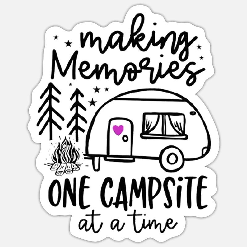 Souvenirs de camping - Sticker taille S (10 x 10 cm) - blanc mat