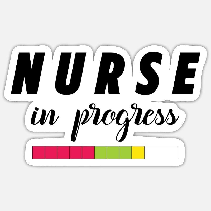 Krankenschwester in Arbeit - Sticker Größe S (10 x 10 cm) - Mattweiß