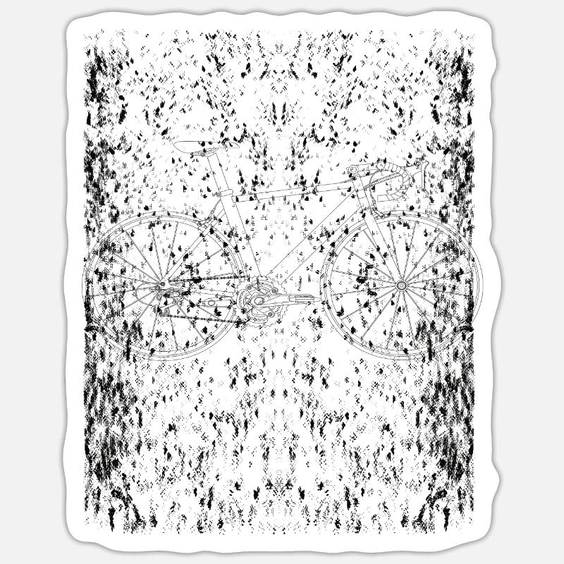 Vélo de gravier - J’aime le gravier - Sticker taille S (10 x 10 cm) - blanc mat