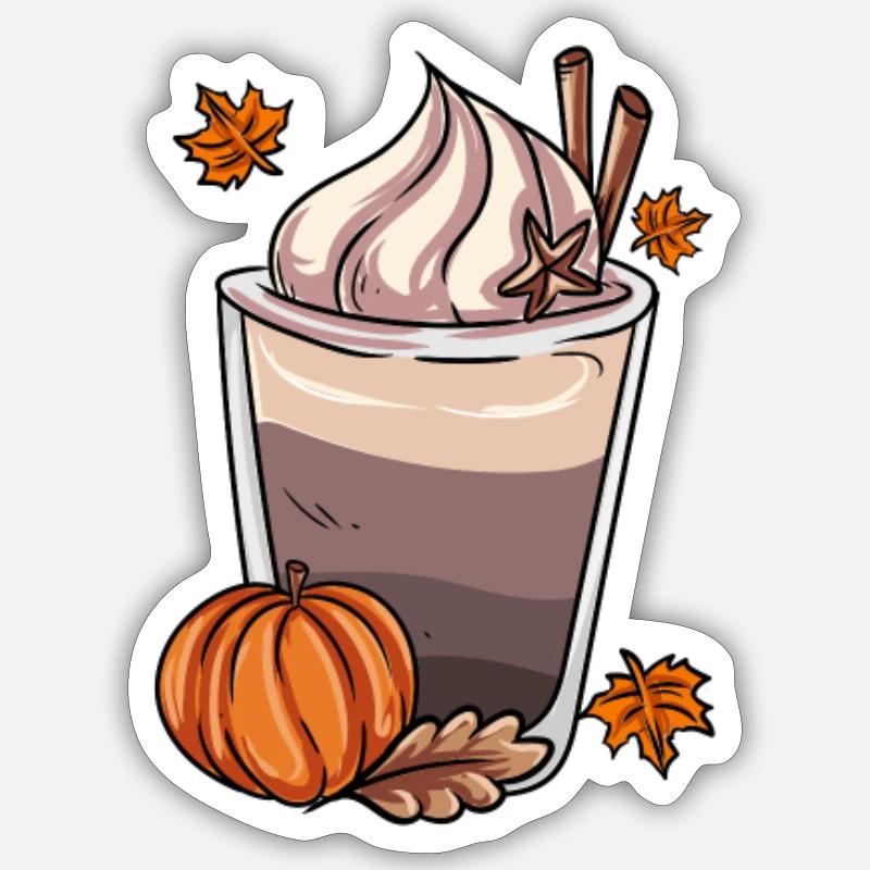 Pumpin Spice Coffee Cup - Sticker size S (10 x 10 cm) - white matte