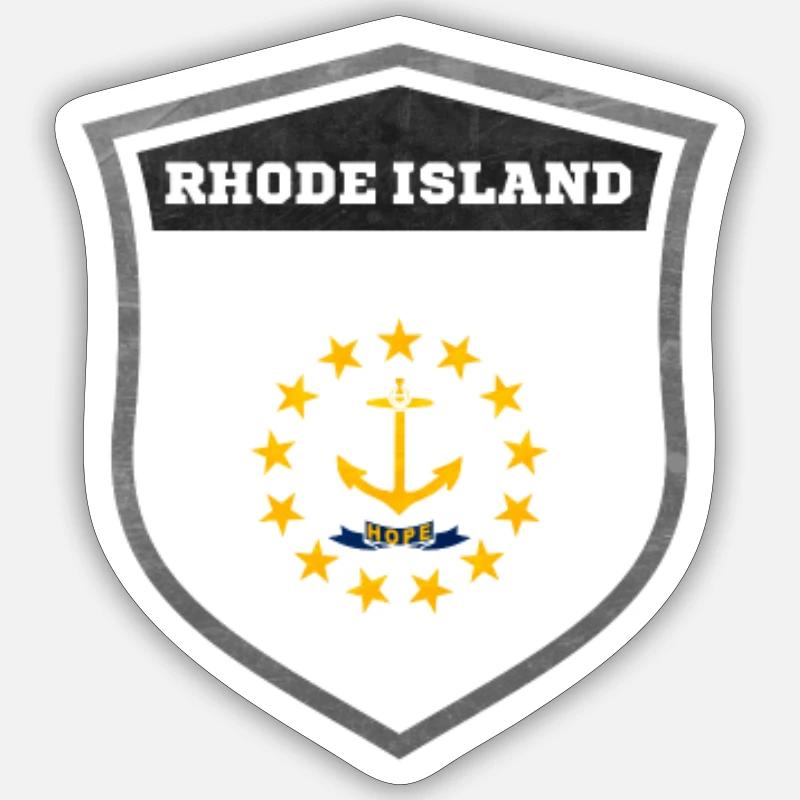 Rhode Island - Sticker Größe S (10 x 10 cm) - Mattweiß