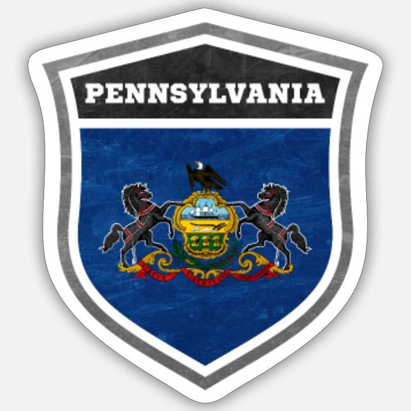 Pennsylvanie - Sticker taille S (10 x 10 cm) - blanc mat