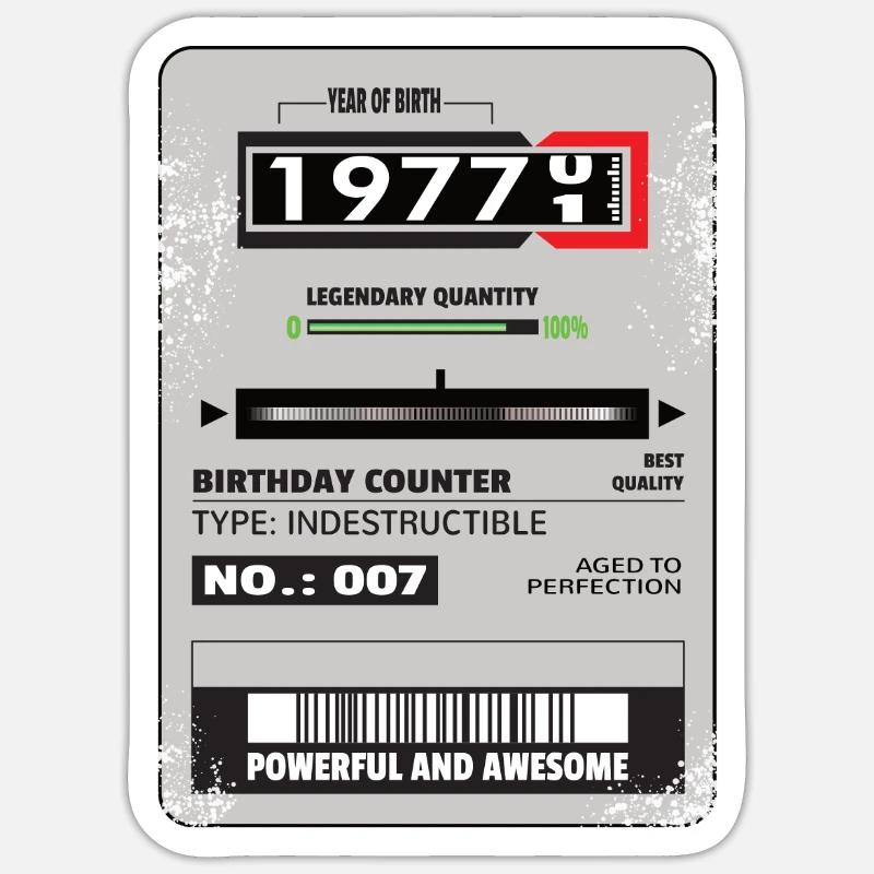 Three-phase meter birthday 1977 gift Sticker size S (10 x 10 cm)