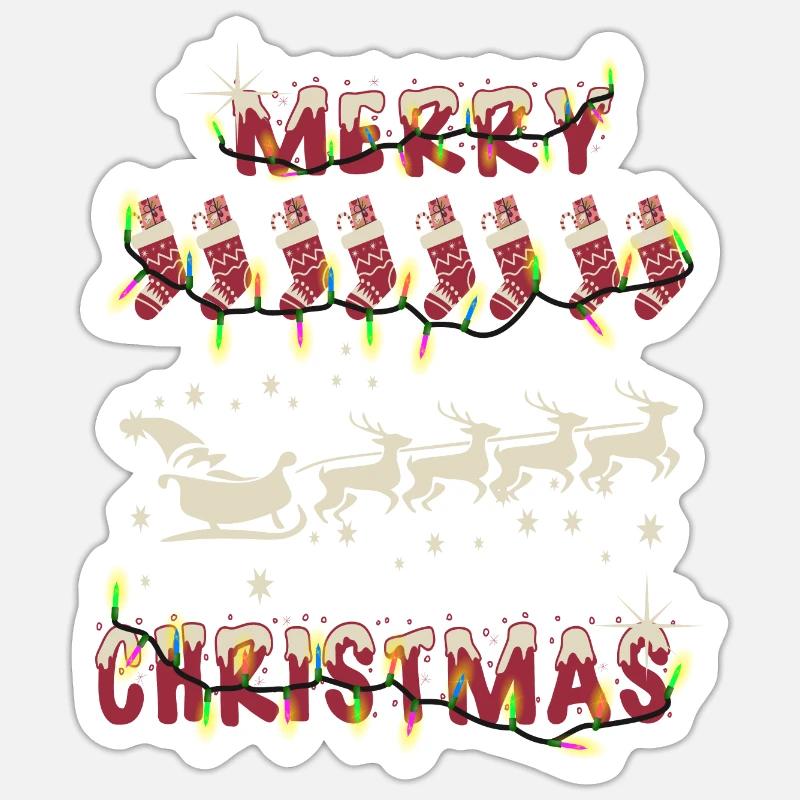Weihnachtsmann - Sticker Größe S (10 x 10 cm) - Mattweiß