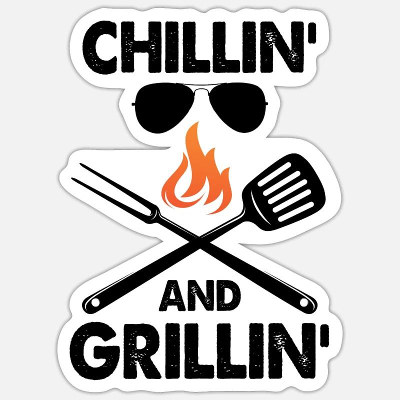 Grillmaster Chillin and Grillin Sticker size S (10 x 10 cm)
