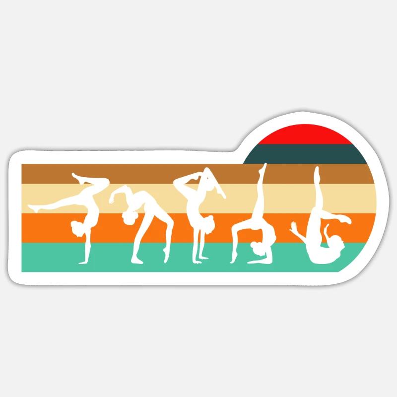 Retro Ginnastica Handstand Training Ginnastica Adesivo