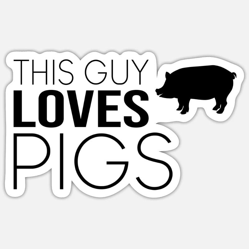 Type Cochon Dicton Sticker taille S (10 x 10 cm)