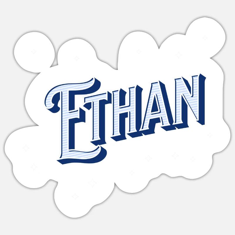 Ethan names personalized - Sticker size S (10 x 10 cm) - white matte