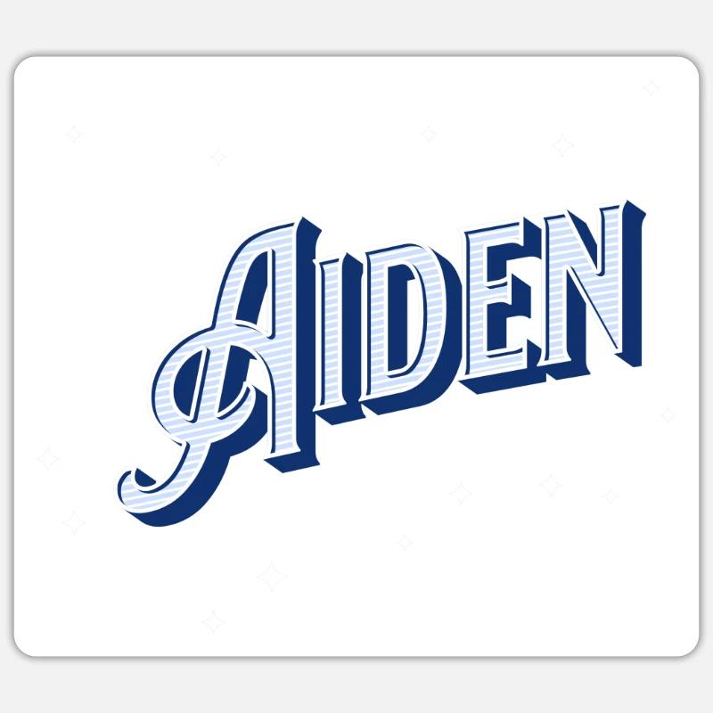 Aiden names personalized - Sticker size S (10 x 10 cm) - white matte
