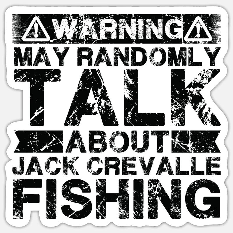Pêche - Jack Crevalle Fish - Sticker taille S (10 x 10 cm) - blanc mat