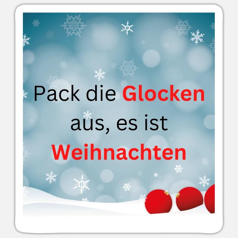 Weihnachtsglocken - Sticker Größe S (10 x 10 cm) - Mattweiß