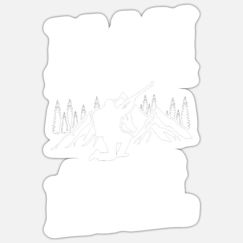 Coyote Jäger - Sticker Größe S (10 x 10 cm) - Mattweiß