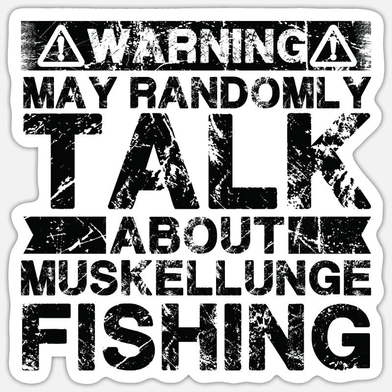 Pêche - Muscle Lung Fish - Sticker taille S (10 x 10 cm) - blanc mat