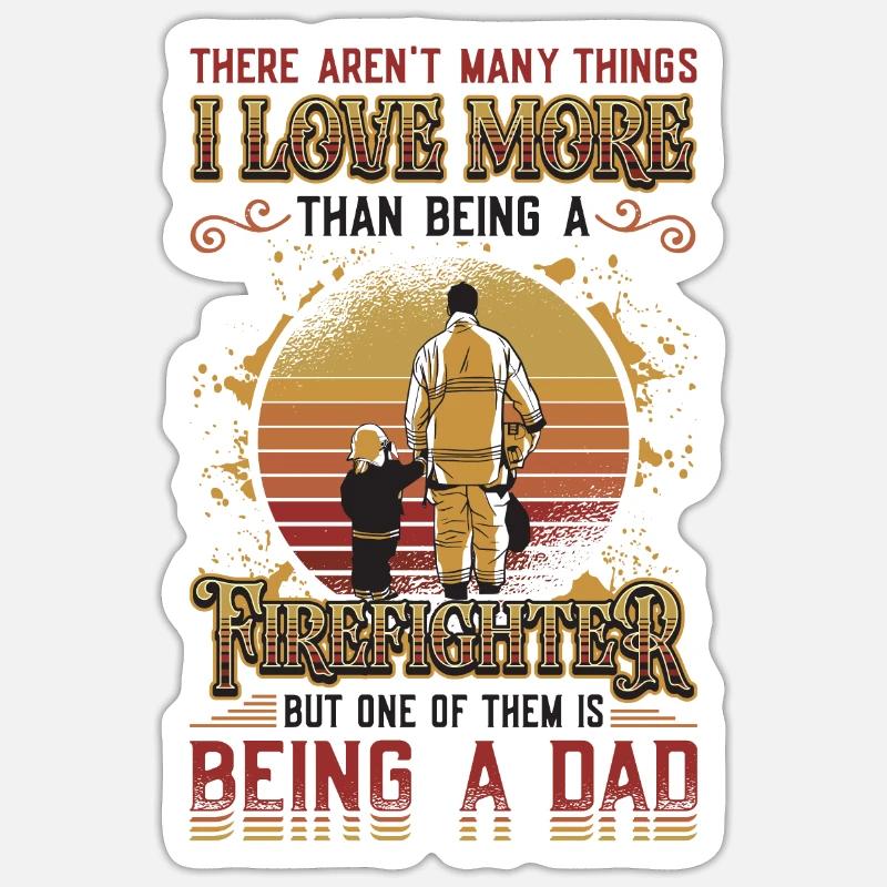 Pompier Stolz Pompier Papa - Sticker taille S (10 x 10 cm) - blanc mat