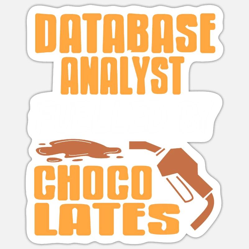 Analyste de base de données alimenté par Choco Lattes Retro Sticker taille S (10 x 10 cm)