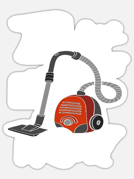 Staubsauger Haushälterin Putzfrau - Sticker Größe S (10 x 10 cm) - Mattweiß