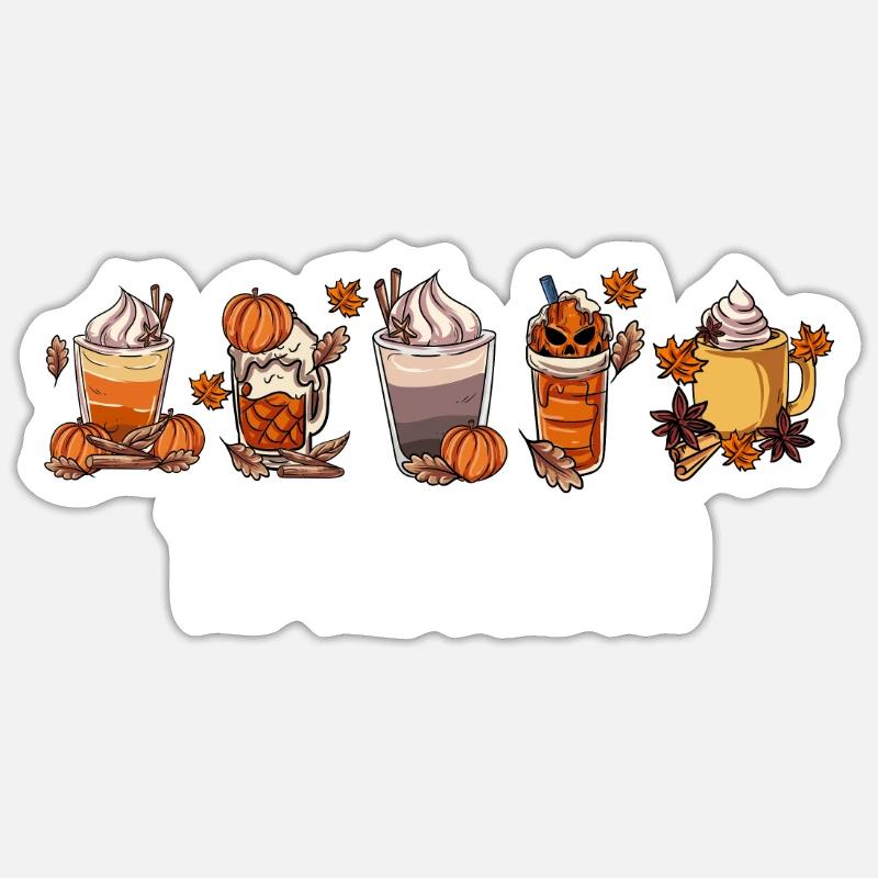 Café Latte Macchiato - Sticker taille S (10 x 10 cm) - blanc mat