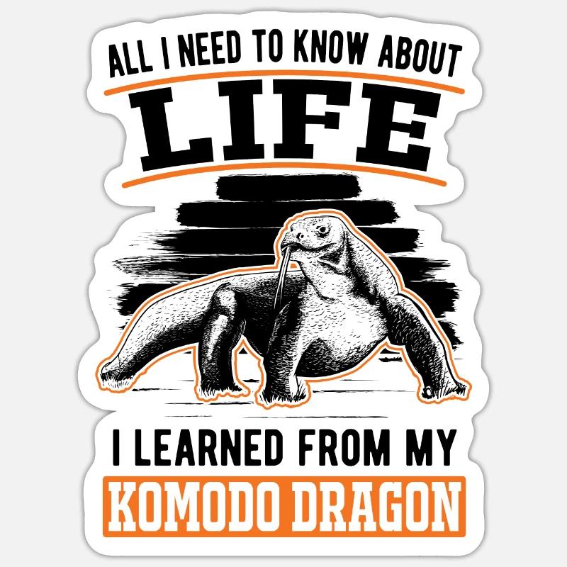 Komodowaran Komododrache Waran - Sticker Größe S (10 x 10 cm) - Mattweiß