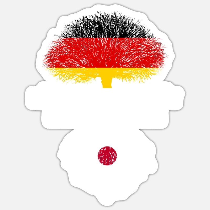 Deutsch mit japanischen Wurzeln - Sticker Größe S (10 x 10 cm) - Mattweiß