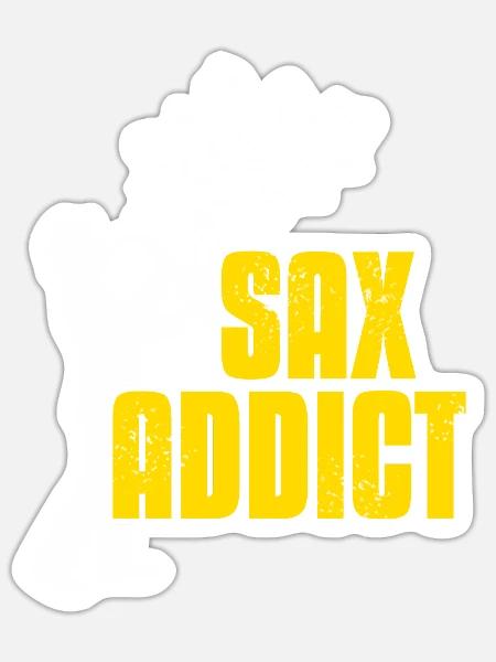 Retro Vintage Sax Addict Awesome Designs Present - Sticker Größe S (10 x 10 cm) - Mattweiß