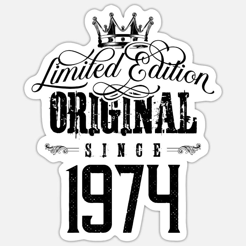 Édition limitée 1974 - Sticker taille S (10 x 10 cm) - blanc mat