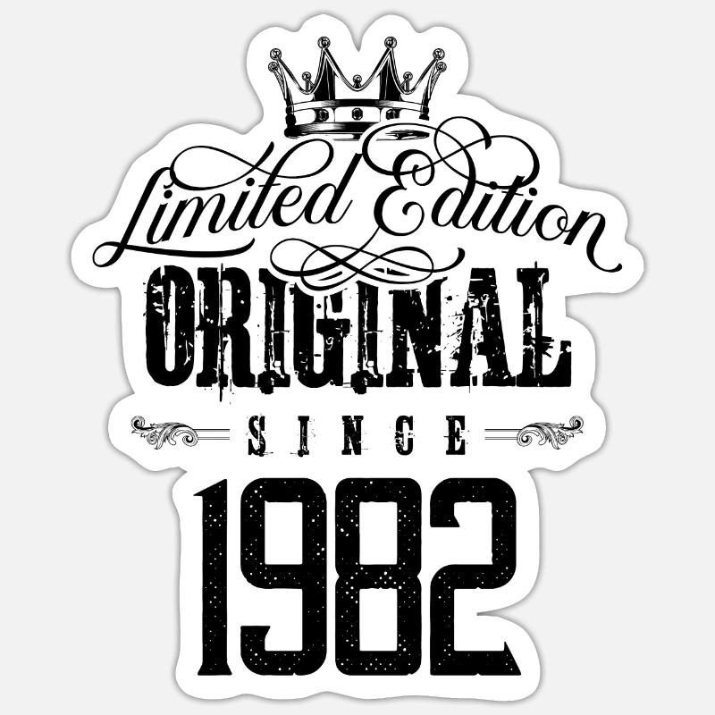 1982 limited edition - Sticker Größe S (10 x 10 cm) - Mattweiß
