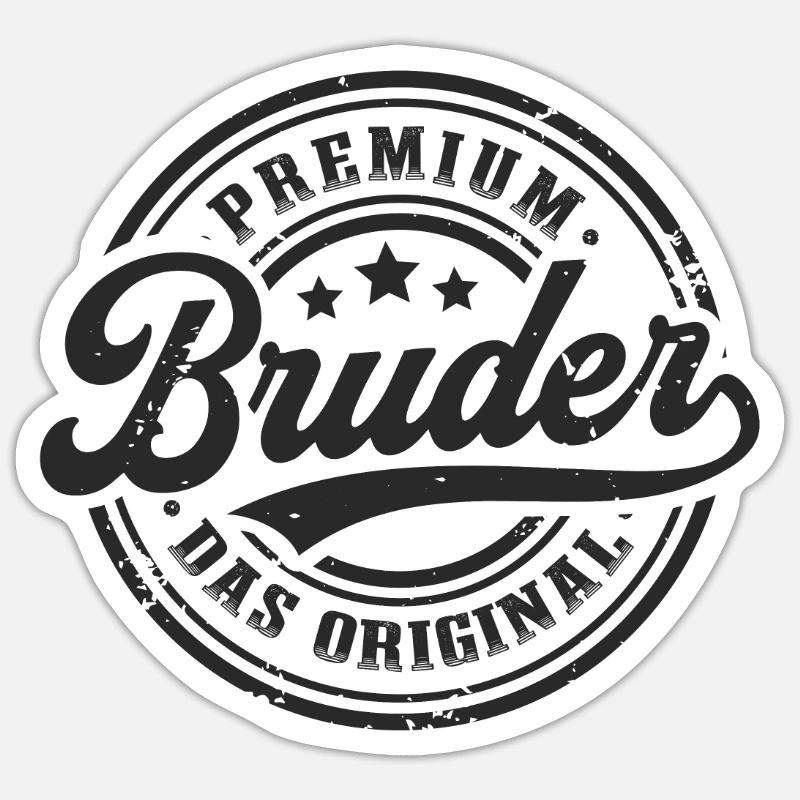 Bruder das Original - Sticker Größe S (10 x 10 cm) - Mattweiß